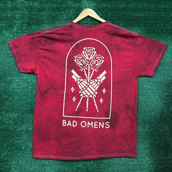 Bad omens Skeleton Roses Heavy Metal Band Tie Dye T-Shirt Size Extra Large - Picture 1 of 4